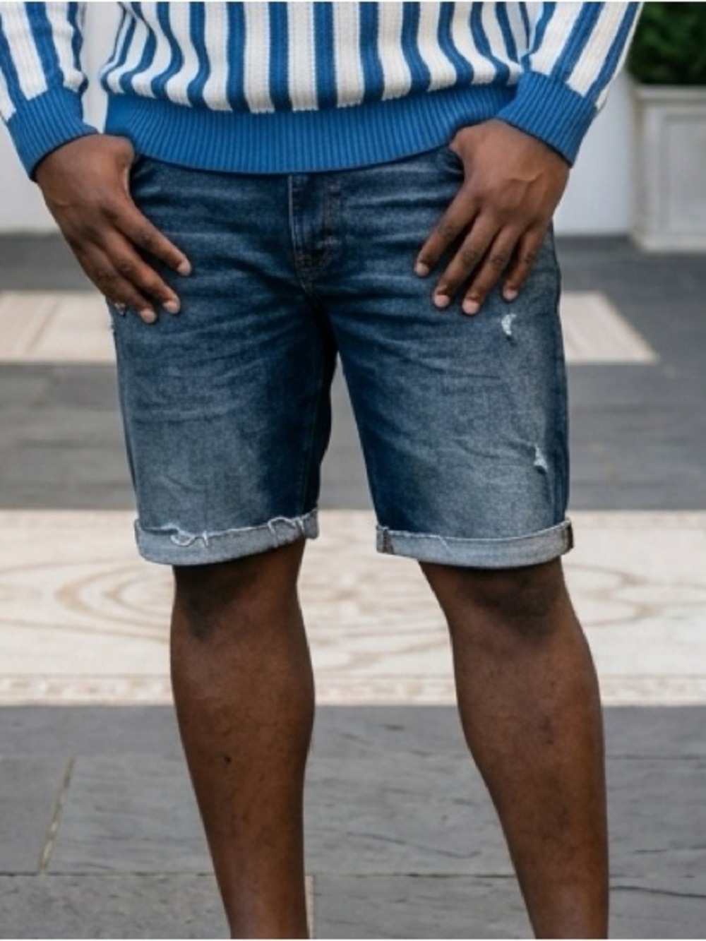 American Eagle Outfitters Dark Blue Denim Jean Shorts